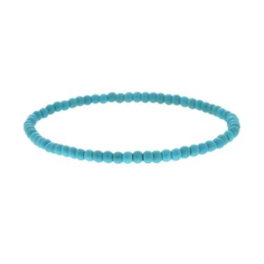 Bracciale Elastico con Perle colore Turchese mm 3