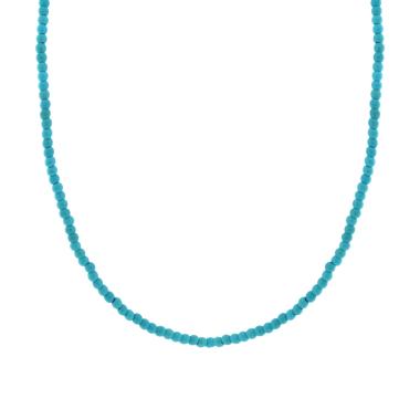 Collana filo Perle mm 3 colore Turchese in ACCIAIO