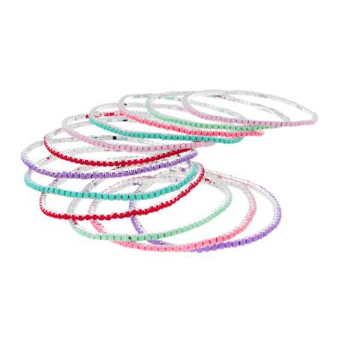 Bracciali Tennis elastico con Crystal Pastello colori assortiti in RAME colore Acciaio