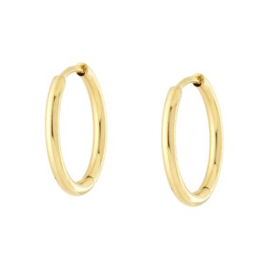 Orecchini Cerchio Scattino mm 15 in ACCIAIO colore Oro