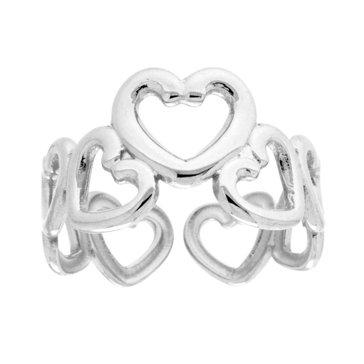 Anello Fascia Cuori in ACCIAIO