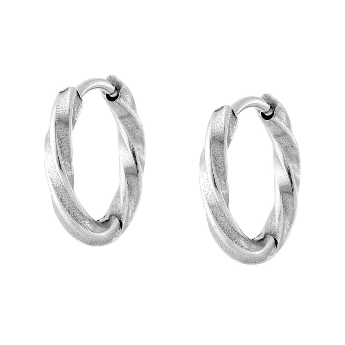 Orecchini Cerchio Torchon mm 15 in ACCIAIO