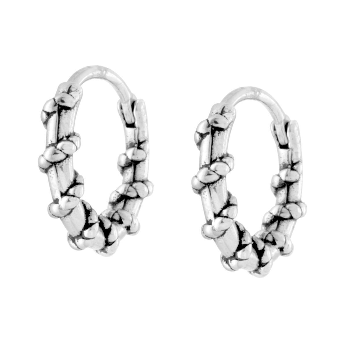 Orecchini Cerchio con Corda avvolta mm 15 in ACCIAIO