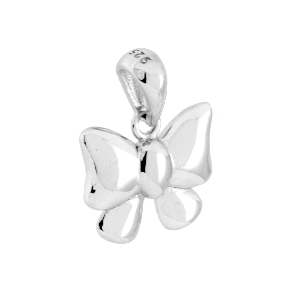 Parure Set Orecchini e Ciondolo Fiocco in ARGENTO 925 Galvanica Rodio