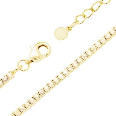 Bracciale Tennis Griffe cm 16+4 con Cubic Zirconia mm 1.5 Champagne in ARGENTO 925 Galvanica Oro