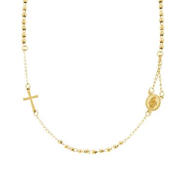 Collana Rosario Girocollo cm 50 con Palline mm 3 in ACCIAIO colore Oro