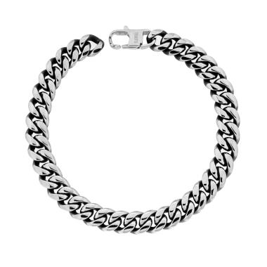 Bracciale Uomo Catena Grumetta mm 8 in ACCIAIO colore Brunito