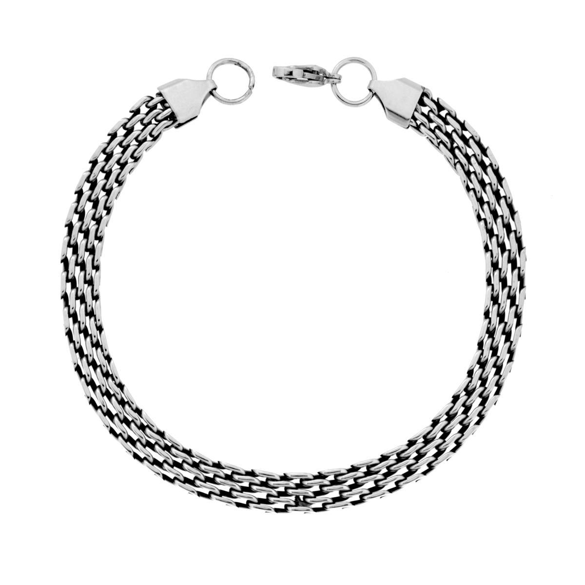 Bracciale Catena Maglia Multipla in ACCIAIO colore Brunito