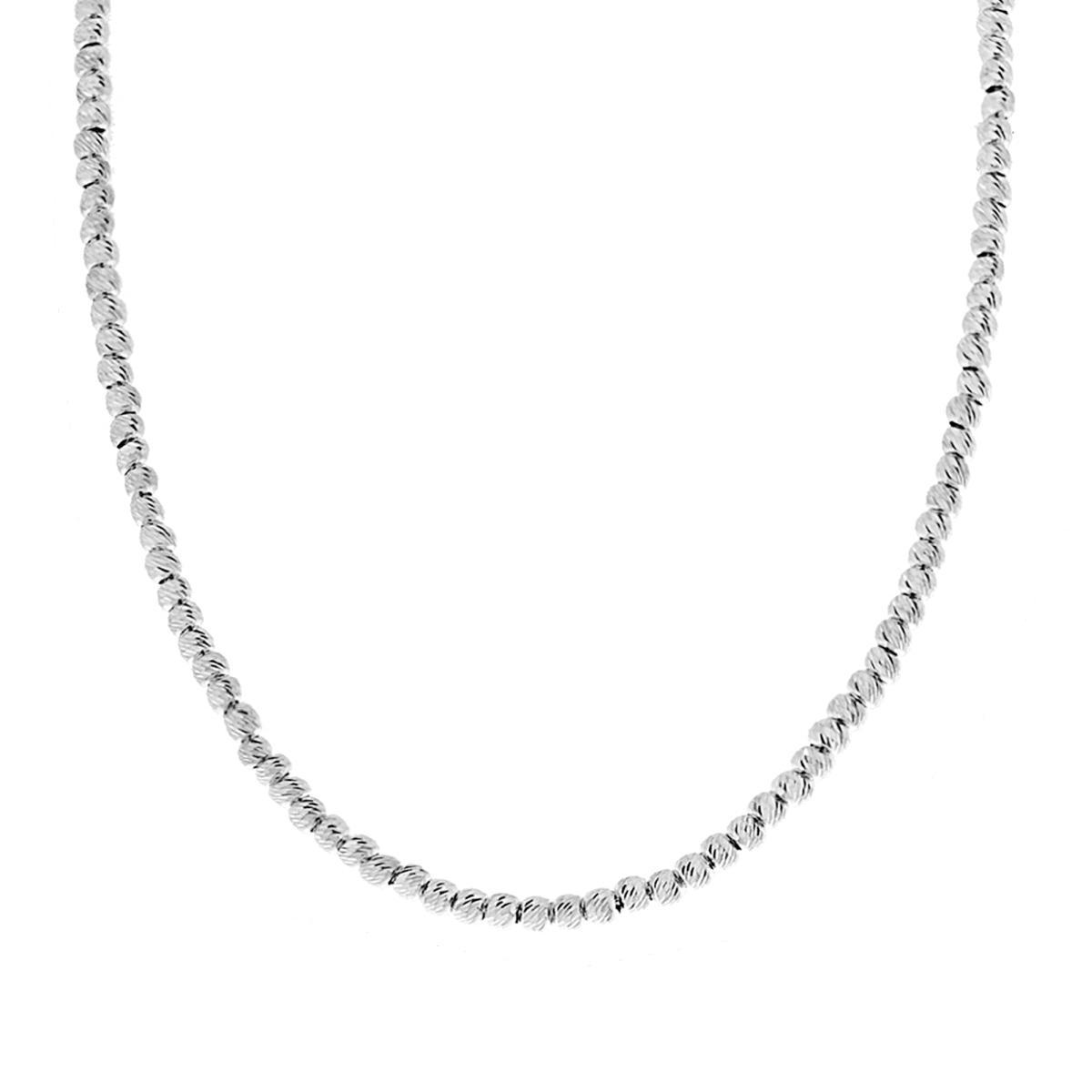 Collana Catena Palline Diamantate mm 4 in ACCIAIO e OTTONE