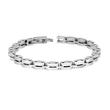 Bracciale Uomo Maglia Imperniata in ACCIAIO