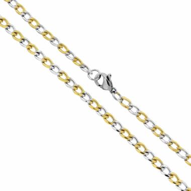 Catena Grumetta Diamantata sezione mm 3.6 lunghezza cm 55 in ACCIAIO colore Oro e Acciaio