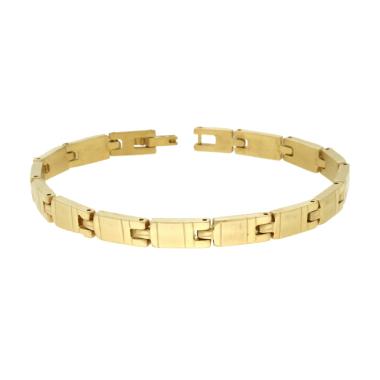 Bracciale Uomo Maglia Imperniata in ACCIAIO colore Oro
