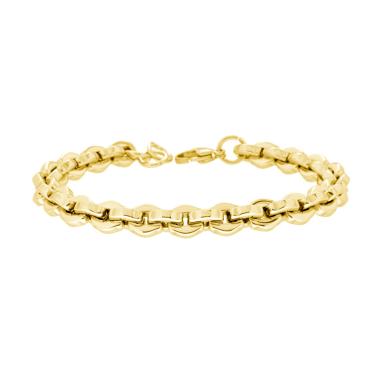 Bracciale Uomo Catena Forzatina Esagonale in ACCIAIO colore Oro