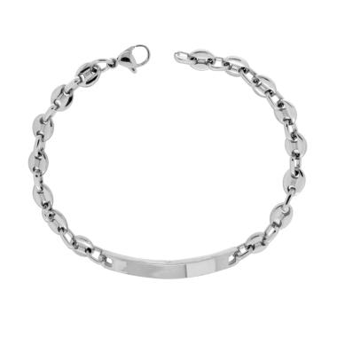 Bracciale Uomo Catena Marinara con Targa in ACCIAIO
