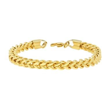 Bracciale Uomo Catena Franco in ACCIAIO colore Oro