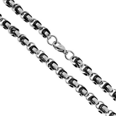 Catena Bizantina Bicolore sezione mm 6 lunghezza cm 50 in ACCIAIO