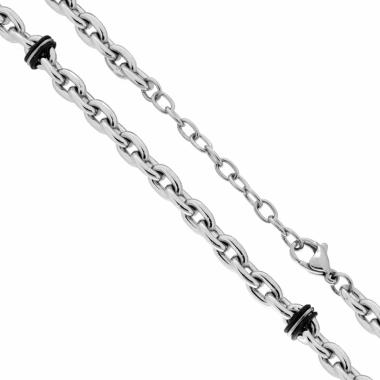 Catena Forzatina sezione mm 6.3 lunghezza cm 50+5 e Accessori Neri in ACCIAIO