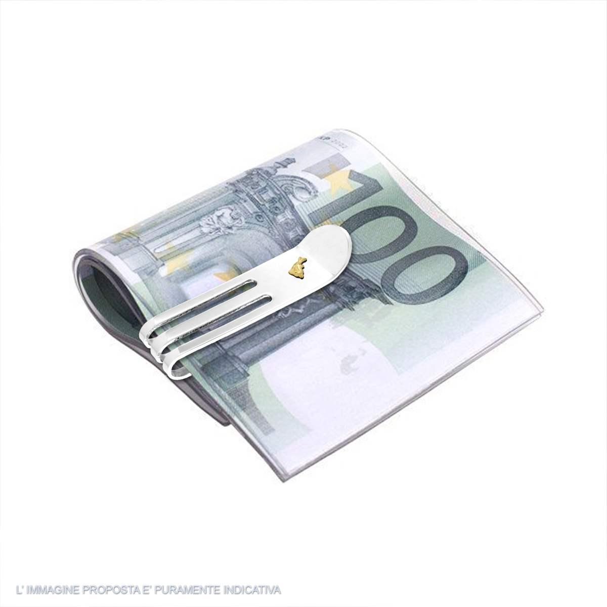 Fermasoldi con Delfino colore Oro in ACCIAIO