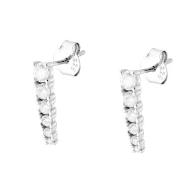 Orecchini Tennis degrade con Cubic Zirconia Bianchi in ARGENTO 925 Galvanica Rodio