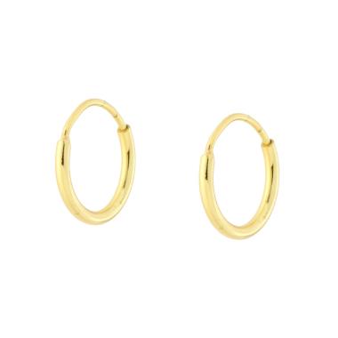 Orecchini Cerchio mm 11 in ARGENTO 925 Galvanica Oro