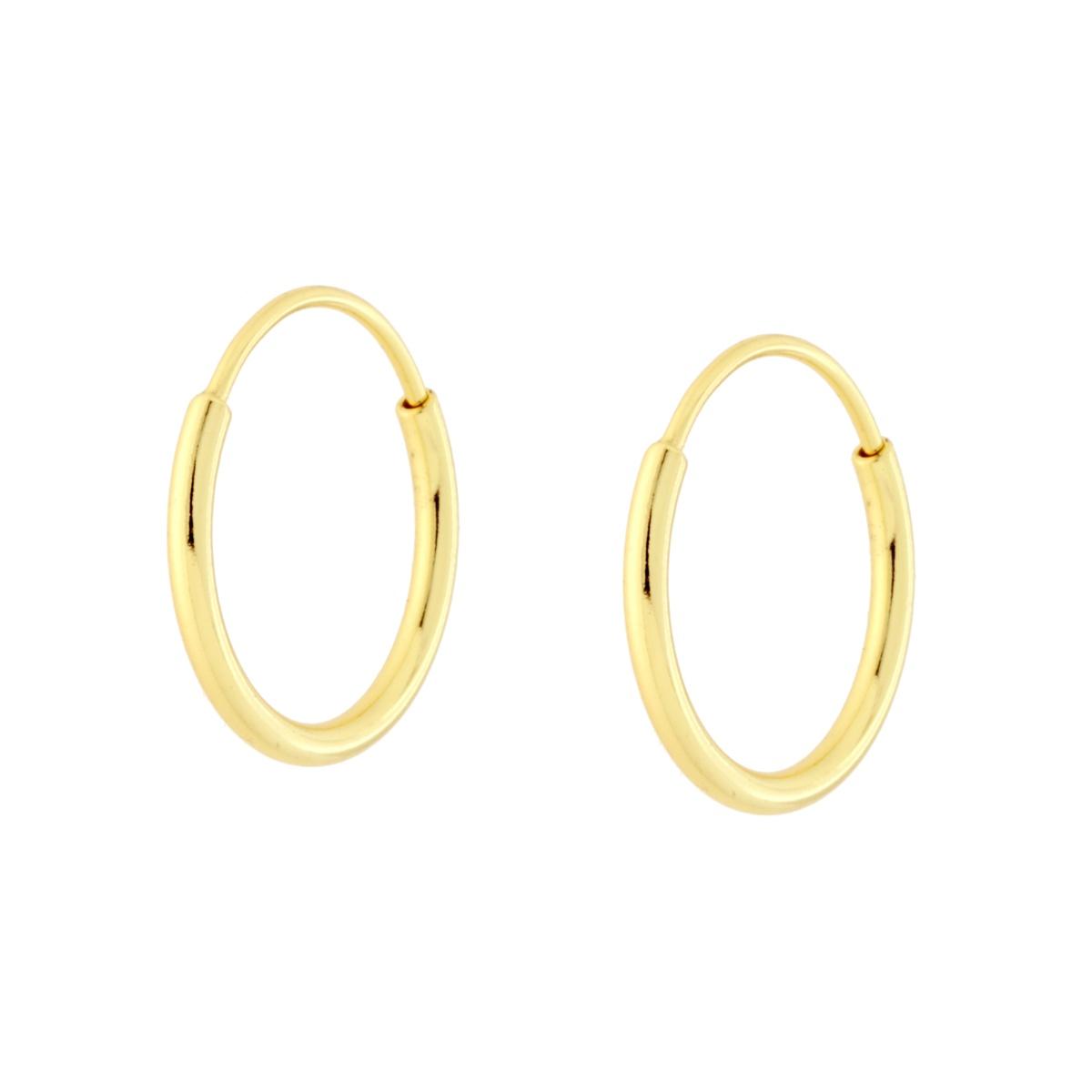 Orecchini Cerchio mm 13 in ARGENTO 925 Galvanica Oro