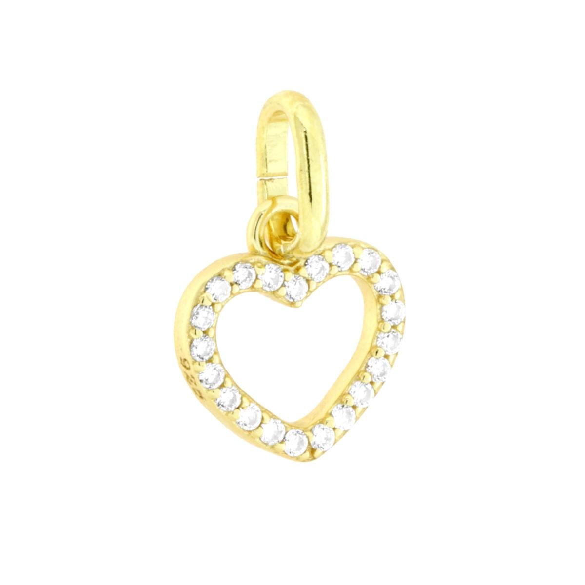 Ciondolo Cuore con Cubic Zirconia Bianchi in ARGENTO 925 Galvanica Oro