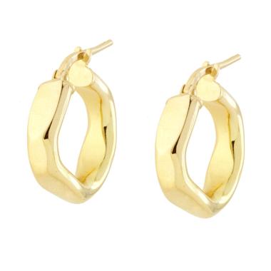 Orecchini Cerchio Quadrati in ARGENTO 925 Galvanica Oro