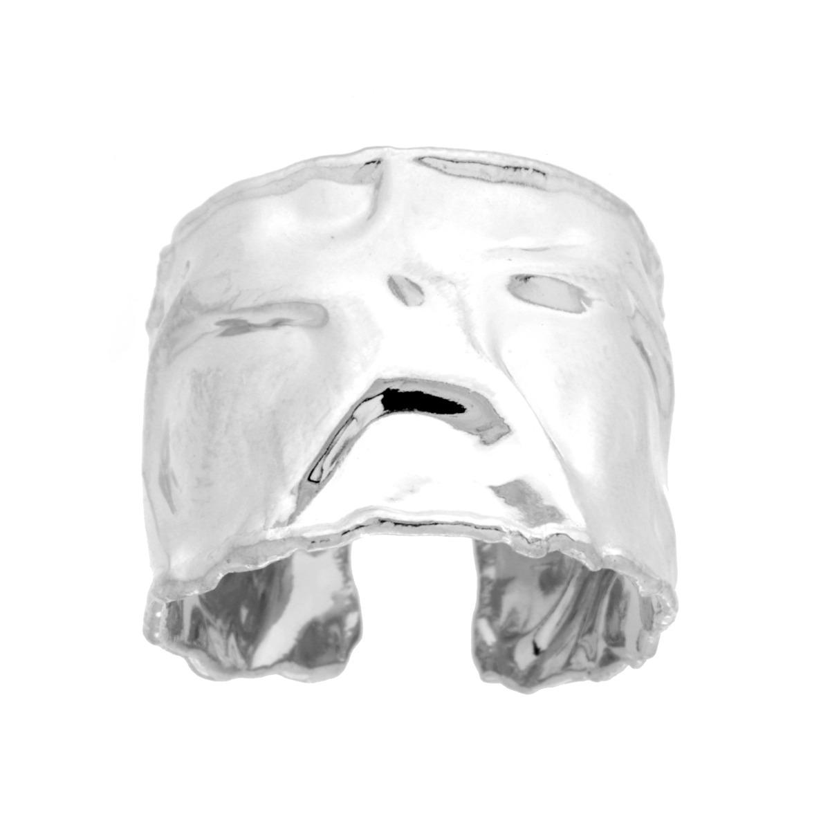 Anelo Fascia Martellato in ARGENTO 925 Galvanica Rodio