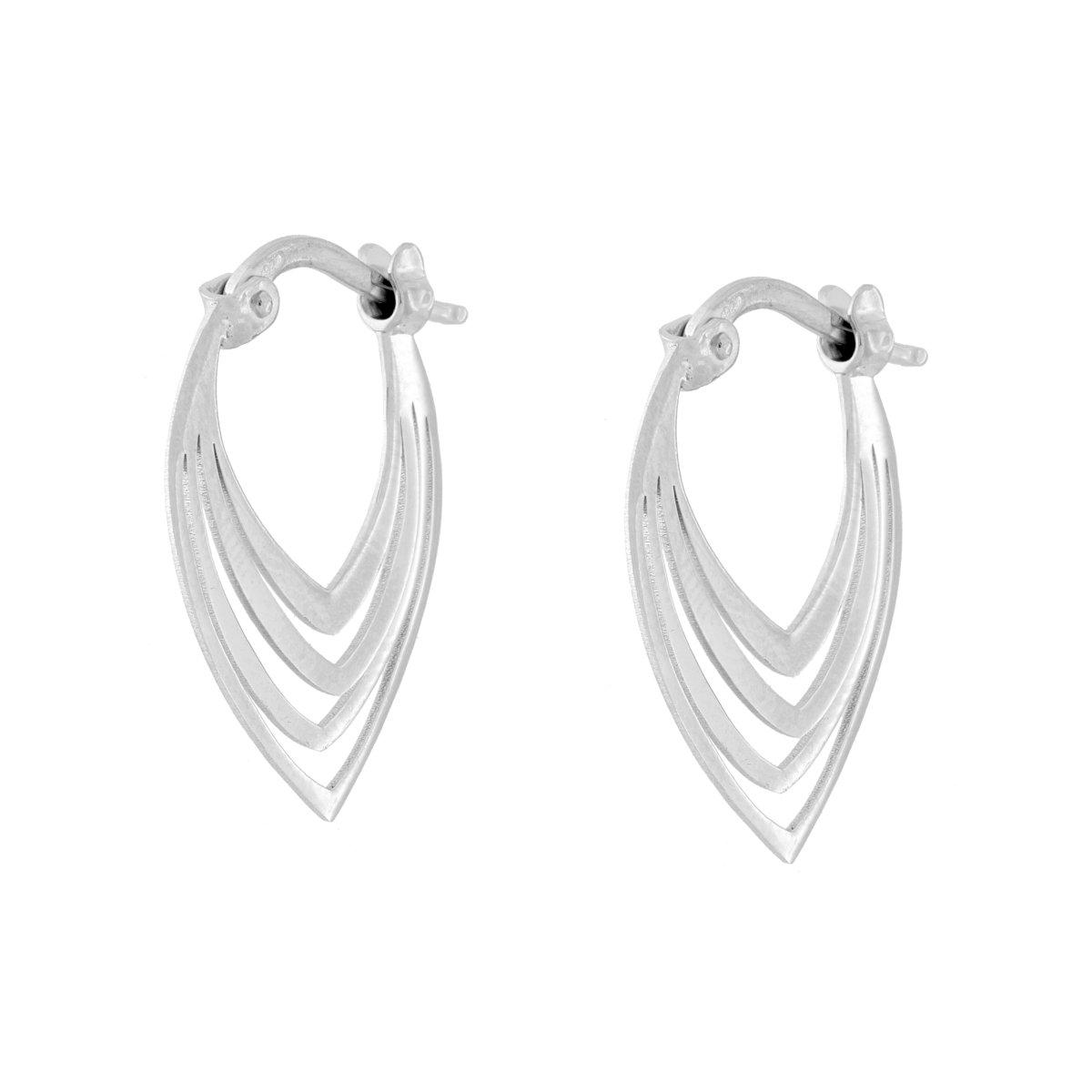 Orecchini Cerchio Cuori in ARGENTO 925 Galvanica Rodio