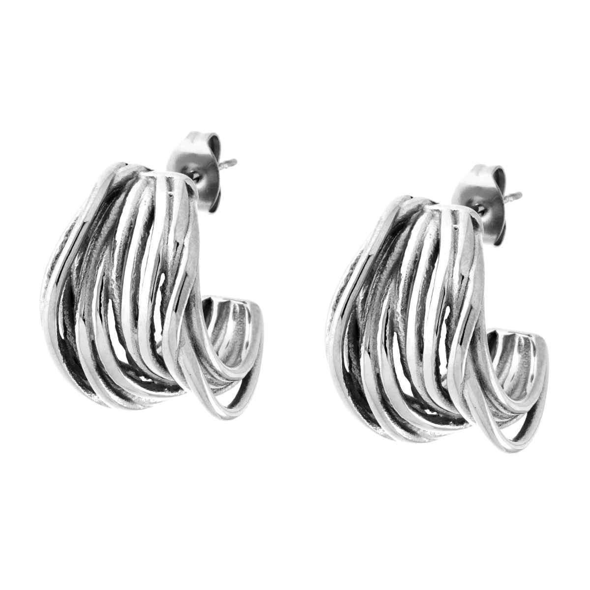 Orecchini Cerchio Multifilo in ACCIAIO