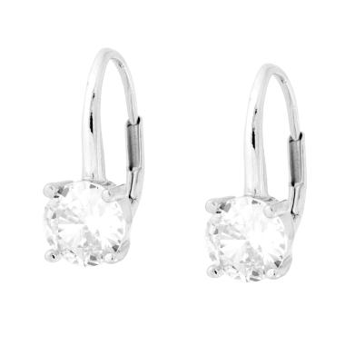 Orecchini Monachella Punto Luce Cubic Zirconia Bianco mm 7 in ARGENTO 925 Galvanica Rodio