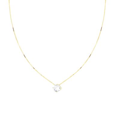 Collana Catena Veneziana Diamantata con Punto Luce Cubic Zirconia Bianco mm 6 in ARGENTO 925 Galvanica Oro