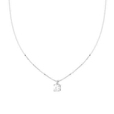 Collana Catena Veneziana Diamantata con Punto Luce MOISSANITE mm 6.5 in ARGENTO 925 Galvanica Rodio