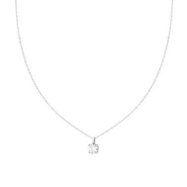 Collana Catena Forzatina Diamantata con Punto Luce MOISSANITE mm 6.5 in ARGENTO 925 Galvanica Rodio