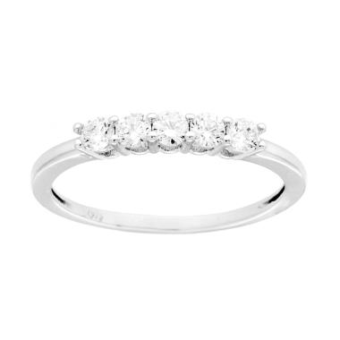 Anello Veretta con Cubic Zirconia Bianco mm 2.8 in ARGENTO 925 Galvanica Rodio