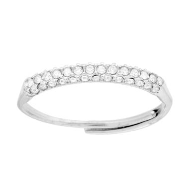 Anello Veretta con Crystal Bianchi in ACCIAIO