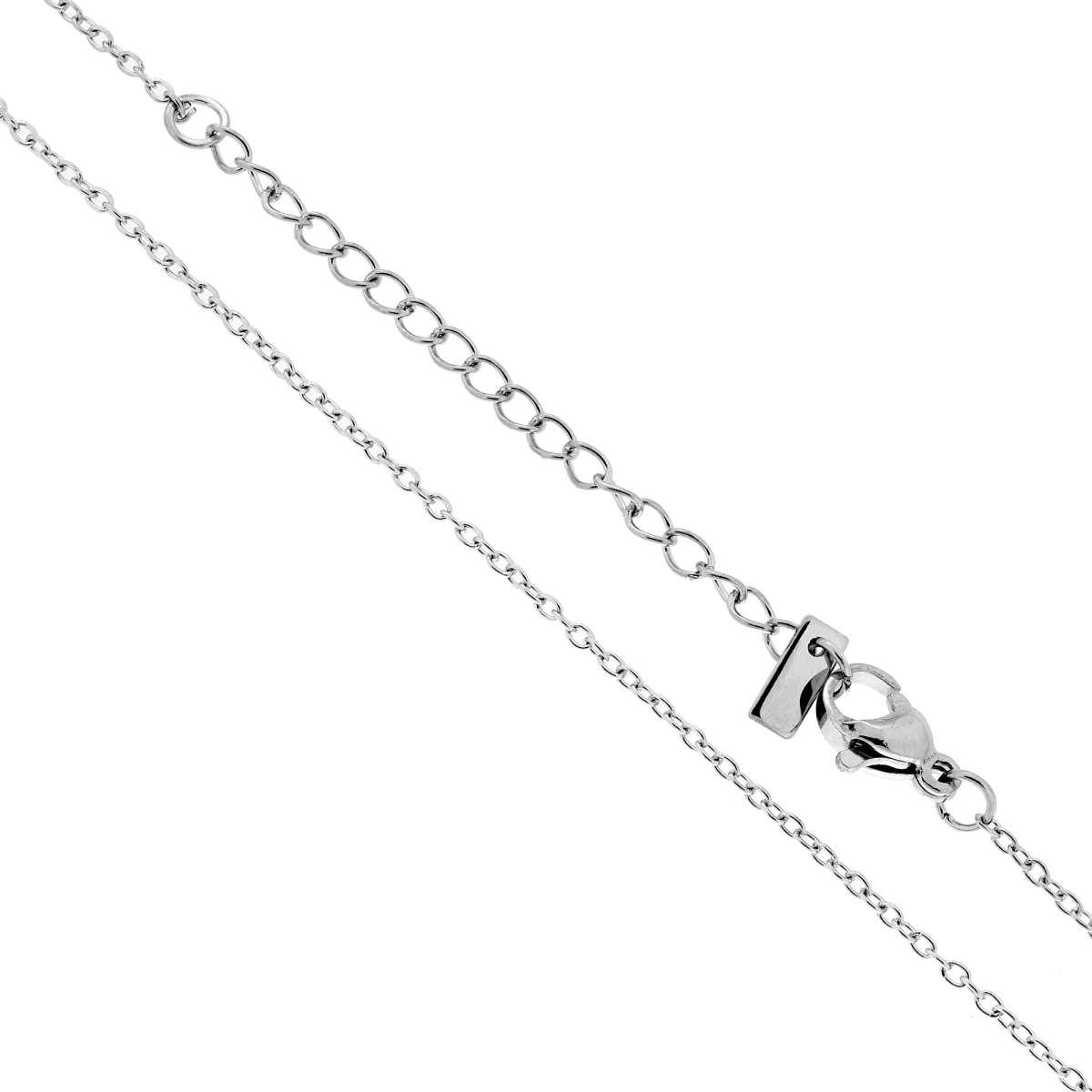 Catena Forzatina Diamantata sezione mm 1.4 lunghezza cm 50+5 in ACCIAIO