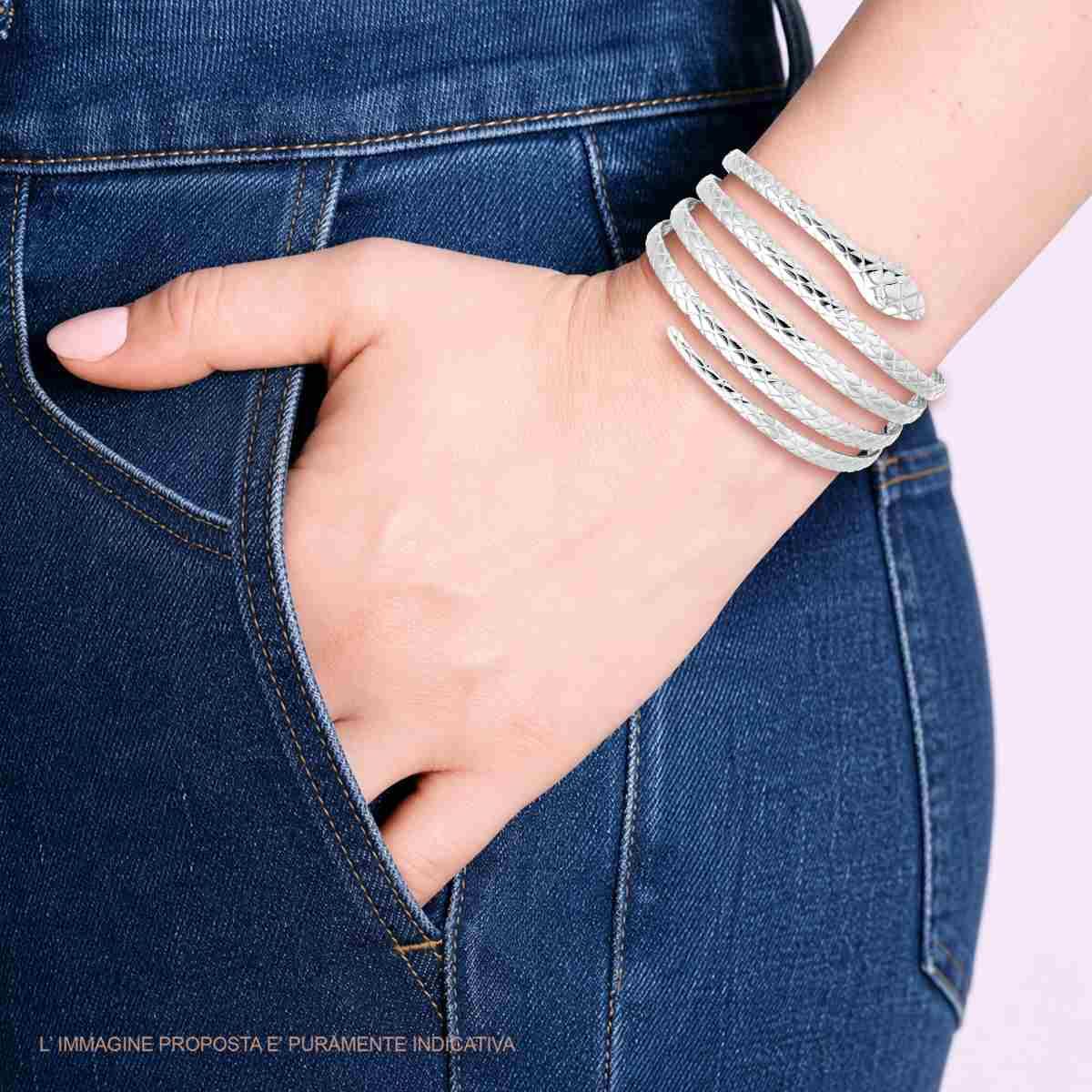 Bracciale Rigido modello Schiava Multifilo Serpente in ACCIAIO
