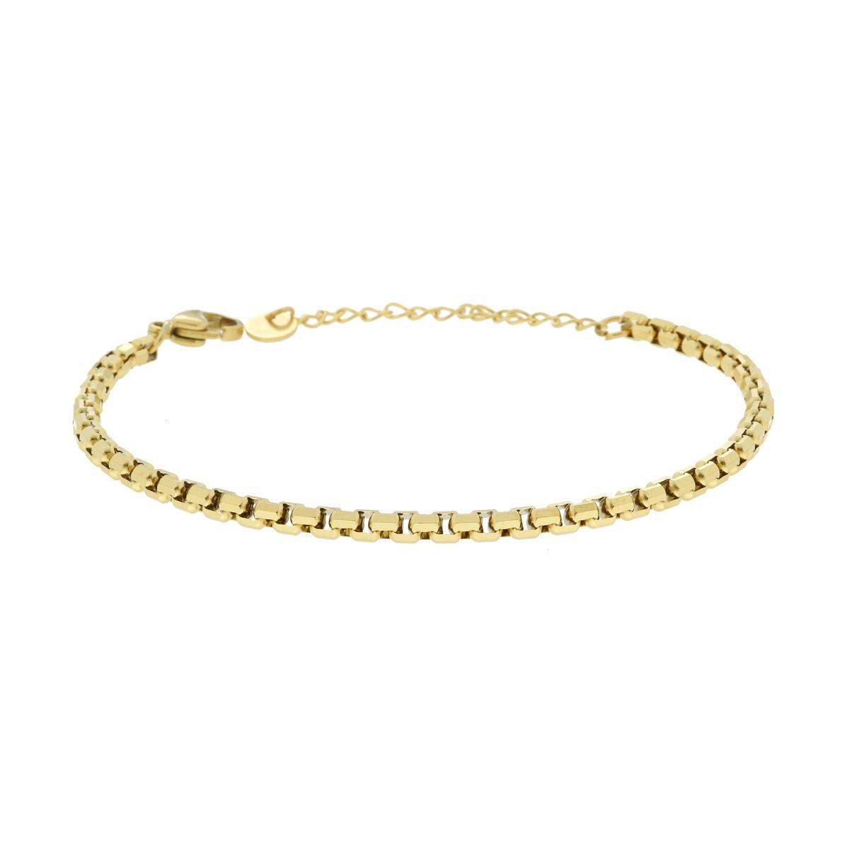 Bracciale Veneziana Tonda Diamantata in ACCIAIO colore Oro