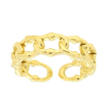 Anello Fascia Catena Grumetta in ACCIAIO colore Oro