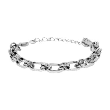 Bracciale Catena Forzatina Multimaglia Godronata in ACCIAIO