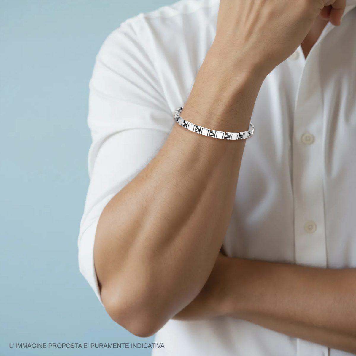 Bracciale Uomo Maglia Imperniata in ACCIAIO