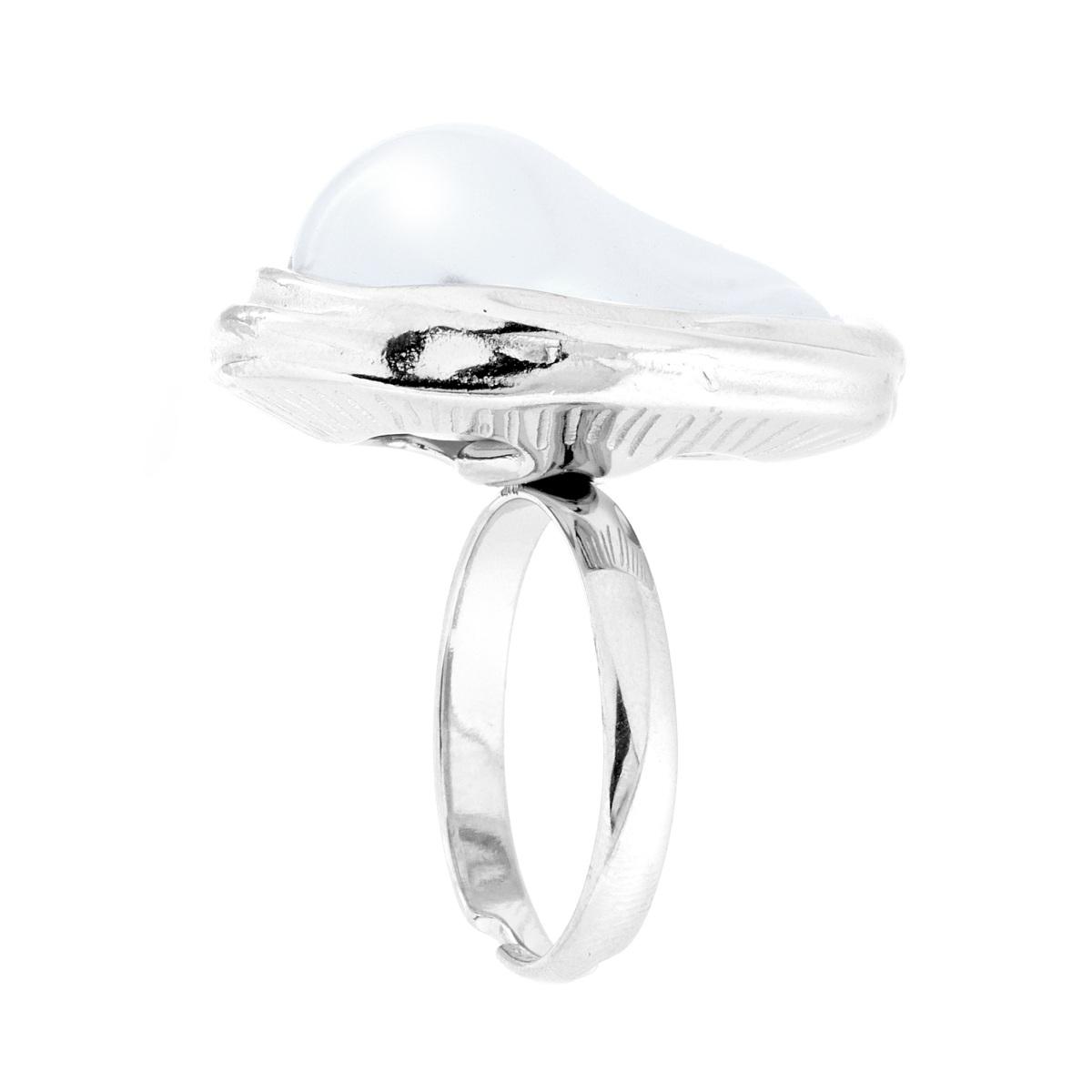 Anello con Nido con Perla Scaramazza in ACCIAIO