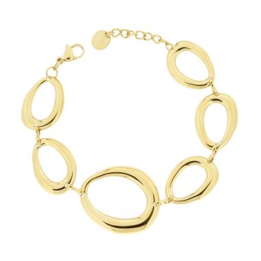 Bracciale Catena Maglia con Gocce in ACCIAIO colore Oro