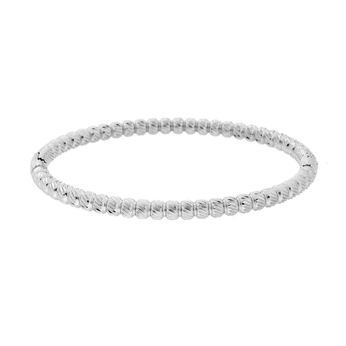 Bracciale Rigido modello Schiava Palline Diamantate in ACCIAIO