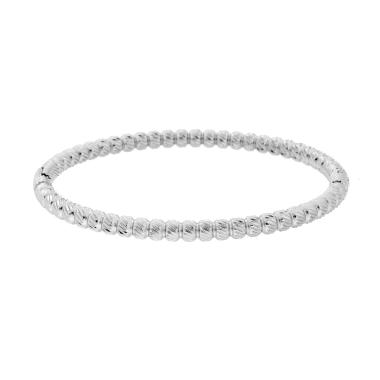Bracciale Rigido modello Schiava Palline Diamantate in ACCIAIO