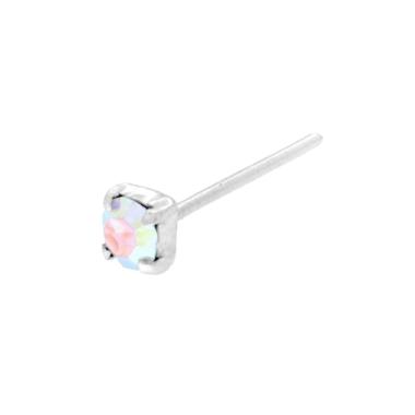 Piercing Naso Chiodino a Griffe con Zircone Bianco Boreale 2 mm in ARGENTO 925