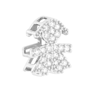 Ciondolo Bimba con Cubic Zirconia Bianchi in ARGENTO 925 Galvanica Rodio