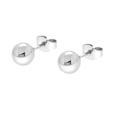 Orecchini Pallina mm 6 in ACCIAIO