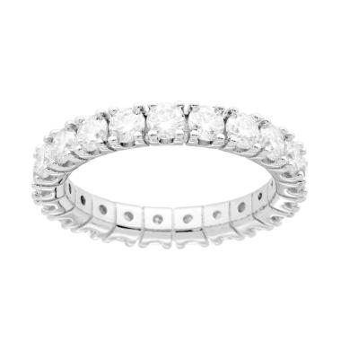 Anello Eternity Veretta a giro con MOISSANITE in ARGENTO 925 Galvanica Rodio